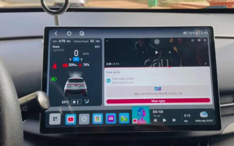 Những lưu ý cụ thể khi lắp màn hình Android VinFast Limo Green