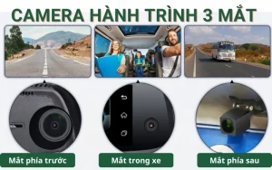 Camera hành trình 3 mắt là dòng thiết bị ghi hình nâng cấp từ các loại camera hành trình truyền thống 1 mắt và camera trước – sau 2 mắt