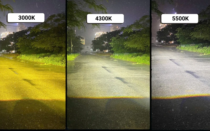 Bi gầm 3 nhiệt màu là loại đèn bi gầm hiện đại cho phép người lái điều chỉnh linh hoạt giữa ba nhiệt màu khác nhau ngay trên cùng một bóng đèn