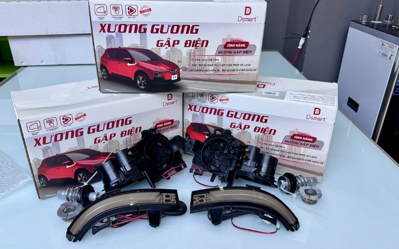 Cấu tạo của Gương gập điện kèm led xi nhan cho xe Vinfast Limo Green