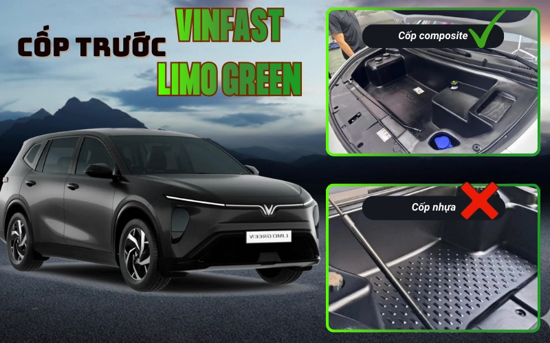 So sánh cốp trước nhựa và cốp trước composite cho VinFast Limo Green