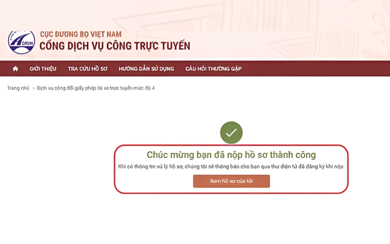 Chọn hình thức nhận kết quả