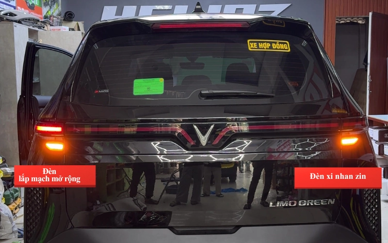 Sự khác biệt của đèn xi nhan Limo Green sau khi lắp module/mạch mở rộng xi nhan