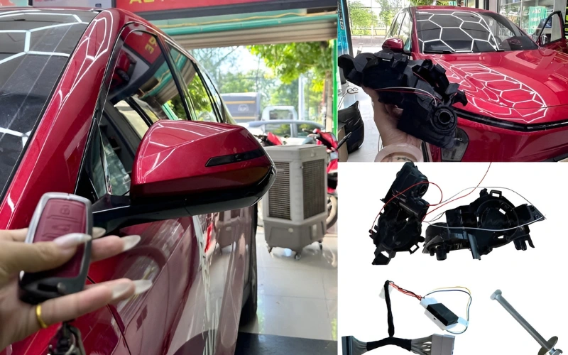 Gập gương điện VinFast Limo Green tích hợp đóng/mở trên khóa zin