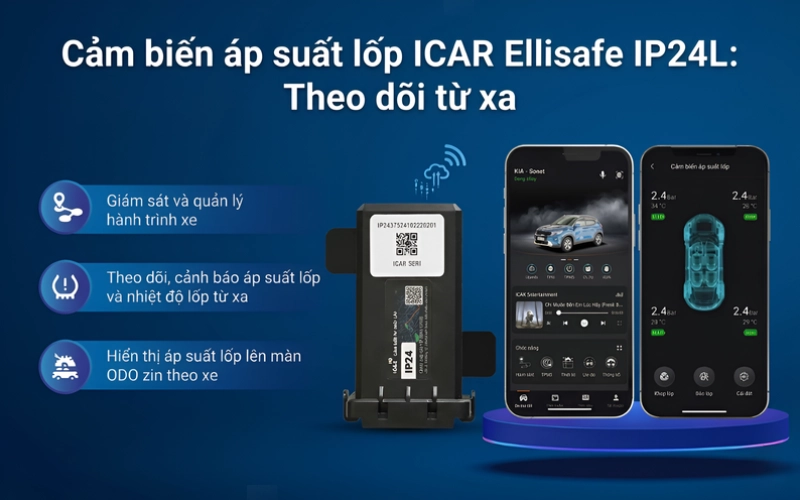 Cảm biến áp suất lốp ICAR Ellisafe IP24L theo dõi từ xa 