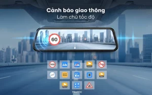 Camera hành trình tích hợp cảnh báo giao thông giúp tài xế chủ động xử lý tình huống, giảm thiểu rủi ro va chạm và hạn chế vi phạm luật giao thông
