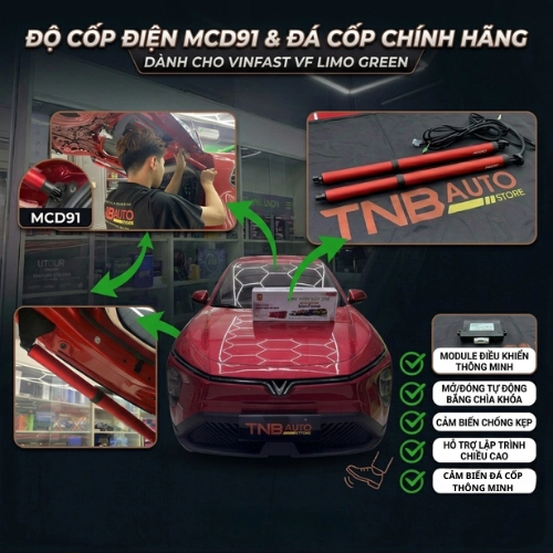 Vinfast Limo Green lắp cốp điện MCD91 kèm đá cốp 5