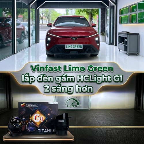 Vinfast Limo Green lắp đèn gầm HCLight G1 2 inches sáng hơn 6