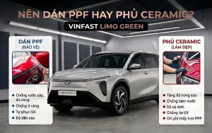 Dán PPF VinFast Limo Green được đánh giá là phương án tối ưu hơn so với phủ ceramic